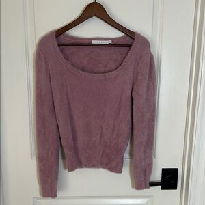 ASTR Mauve pink fuzzy Scoop Neck Sweater Size M NWOT